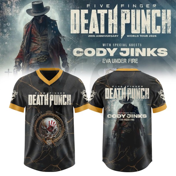Five Finger Death Punch 20th Anniversary World Tour 2026 Football Jersey Five Finger Death Punch 20th Anniversary World Tour 2026 Football Jersey