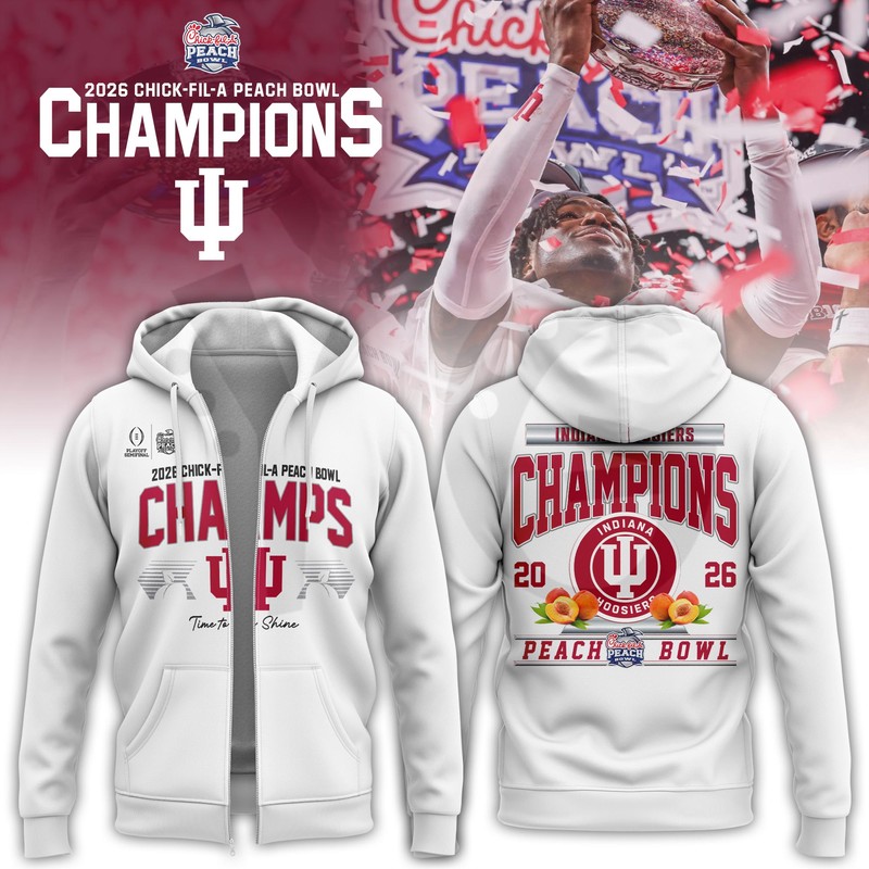 Indiana Hoosiers Peach Bowl Champions Merch Collection Indiana Hoosiers Peach Bowl Champions Merch Collection