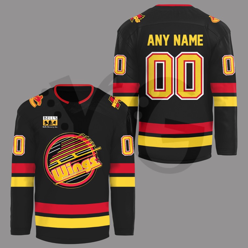 Kalamazoo Wings Canucks Night Limited Edition Hockey Jersey Kalamazoo Wings Canucks Night Limited Edition Hockey Jersey