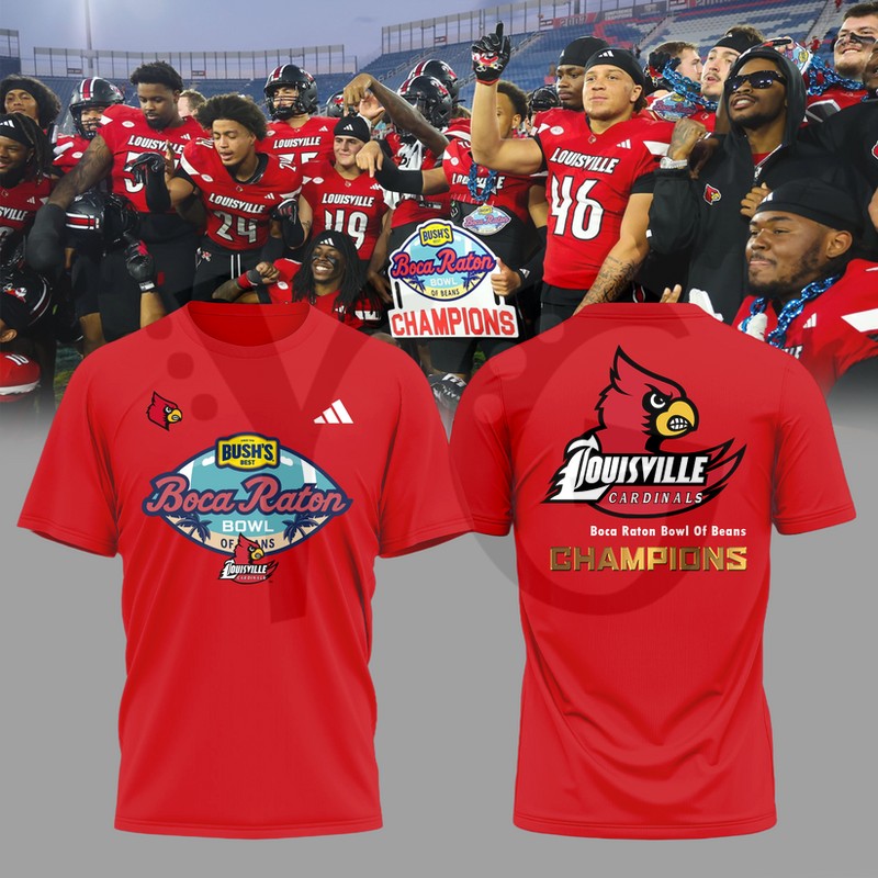 Louisville Cardinals Boca Raton Bowl Champions Shirt Collection Louisville Cardinals Boca Raton Bowl Champions Shirt Collection