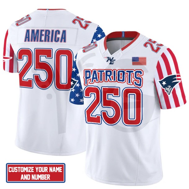 New England Patriots America250 Limited Edition Football Jersey New England Patriots America250 Limited Edition Football Jersey