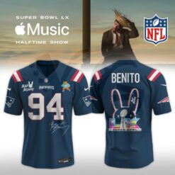 New England Patriots Bad Bunny 2026 Super Bowl LX Customized Jersey