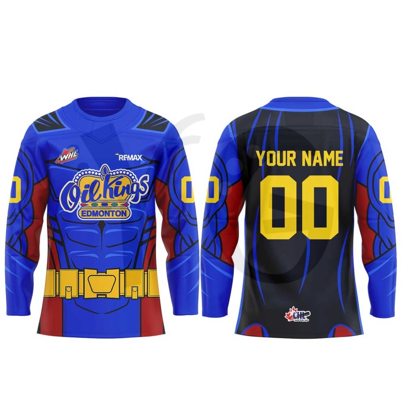 Oil Kings Superhero Uniform Limited Edition Hockey Jersey Oil Kings Superhero Uniform Limited Edition Hockey Jersey