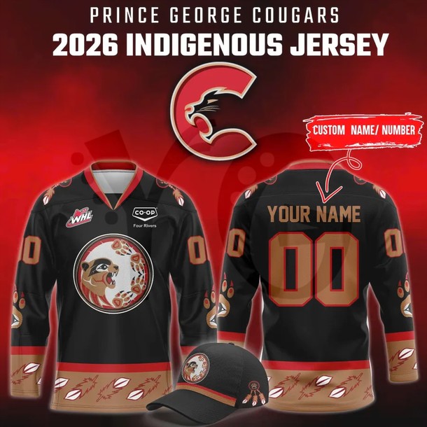 Prince George Cougars 2026 Indigenous Limited Edition Hockey Jersey Prince George Cougars 2026 Indigenous Limited Edition Hockey Jersey