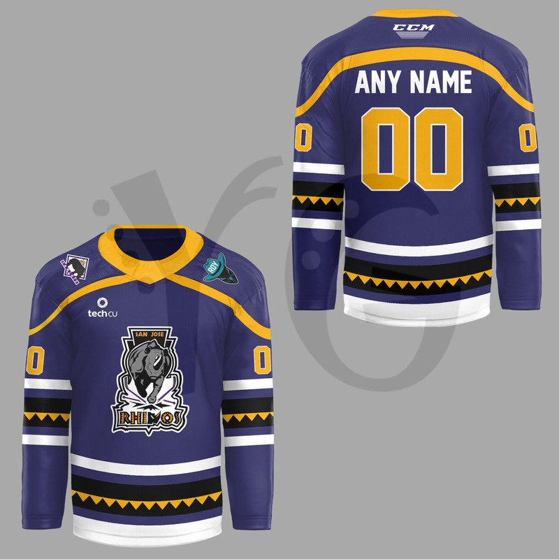 San Jose Rhinos Are Back Limited Edition Hockey Jersey San Jose Rhinos Are Back Limited Edition Hockey Jersey