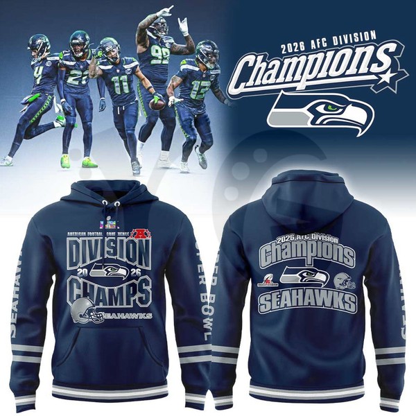 Seahawks 2026 AFC Division Champions Blue Hoodie Seahawks 2026 AFC Division Champions Blue Hoodie