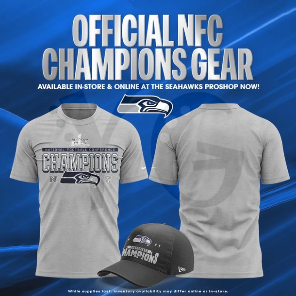 Seattle Seahawks 2025 AFC Champions Locker Room Merchandise Seattle Seahawks 2025 AFC Champions Locker Room Merchandise
