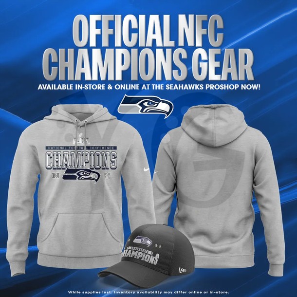 Seattle Seahawks 2025 AFC Champions Locker Room Merchandise Seattle Seahawks 2025 AFC Champions Locker Room Merchandise