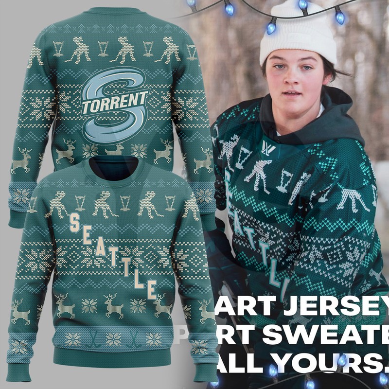 Seattle Torrent PWHL Holiday Sweater Shirt Collection Seattle Torrent PWHL Holiday Sweater Shirt Collection