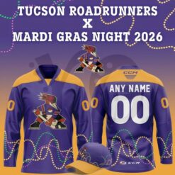 Tucson Roadrunners 2026 Mardi Gras Night Hockey Jersey