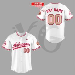 Arkansas Razorbacks Throwback Personalized Baseball Jersey