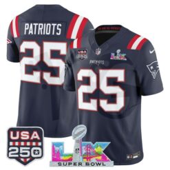 New England Patriots Super Bowl LX x United States 250th Anniversary Limited Edition Football Jersey 3