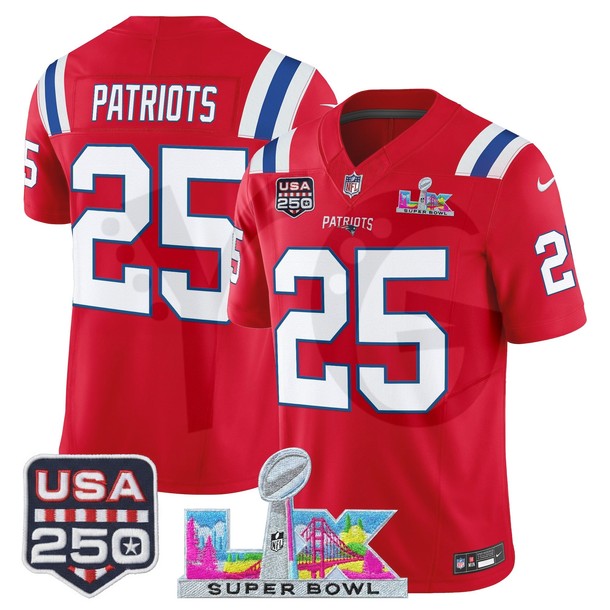 New England Patriots Super Bowl LX x United States 250th Anniversary Limited Edition Football Jersey New England Patriots Super Bowl LX x United States 250th Anniversary Limited Edition Football Jersey