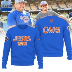 New York Mets OMG Jesus Won Nike Shirt