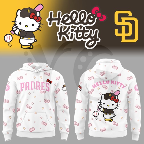 San Diego Padres Hello Kitty Limited Edition Hoodie San Diego Padres Hello Kitty Limited Edition Hoodie
