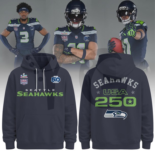 Seahawks America250 x Super Bowl LX x 50th Special Hoodie Seahawks America250 x Super Bowl LX x 50th Special Hoodie