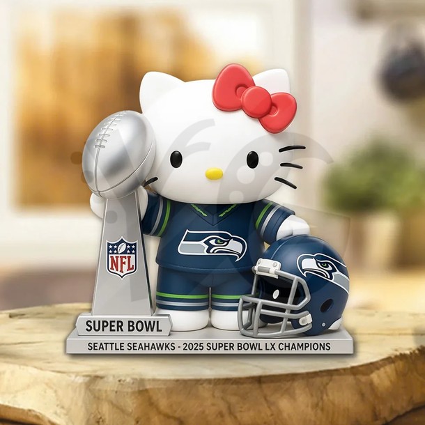 Seattle Seahawks x Hello Kitty 2025 Super Bowl LX Champions Limited Acrylic Plaque Seattle Seahawks x Hello Kitty 2025 Super Bowl LX Champions Limited Acrylic Plaque