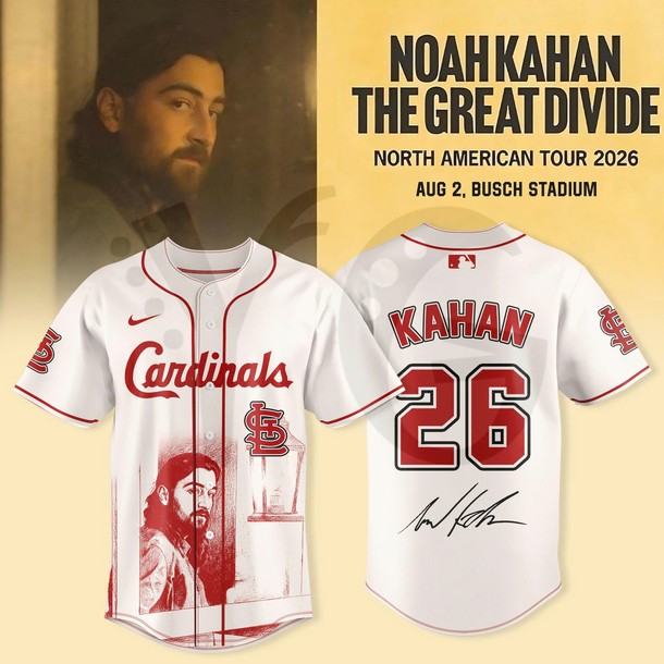 St. Louis Cardinals x Noah Kahan The Great Divide Tour 2026 Baseball Jersey St. Louis Cardinals x Noah Kahan The Great Divide Tour 2026 Baseball Jersey