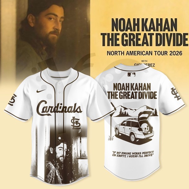 St. Louis Cardinals x Noah Kahan The Great Divide Tour 2026 Baseball Jersey St. Louis Cardinals x Noah Kahan The Great Divide Tour 2026 Baseball Jersey