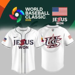 Team USA x Jesus won 2026 World Baseball Classic Baseball Jersey Team USA x Jesus won 2026 World Baseball Classic Baseball Jersey