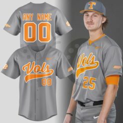 Tennessee Volunteers Smokey Grey Personalized Baseball Jersey