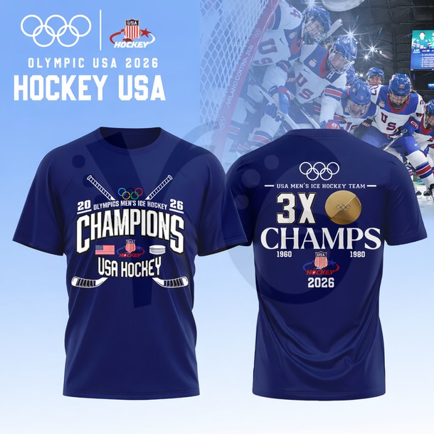 USA 2026 Olympic Ice Hockey 3X Champions Special Shirt Collection USA 2026 Olympic Ice Hockey 3X Champions Special Shirt Collection